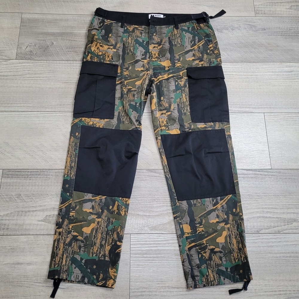🪖Monet Skateboard Pants Mens 34 (fits 38x30) Camo Cargo Streetwear Baggy NWOT - Picture 2 of 16